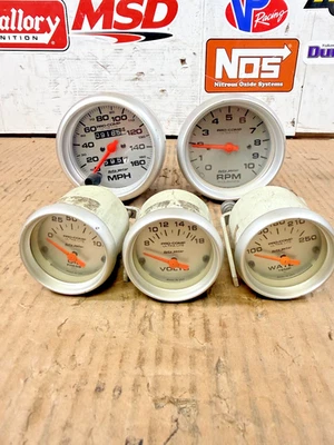 AUTOMETER PRO-COMP ULTRA LITE GAUGE SET MPH 10,000 RPM TACH OIL PSI VOLTS WATER - Image 1 of 4