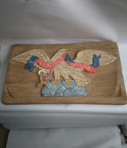 Vintage Woodlook Eagle E Pluribus Unum Wallhanging Anchor Rock Patriotic USA - Picture 1 of 7