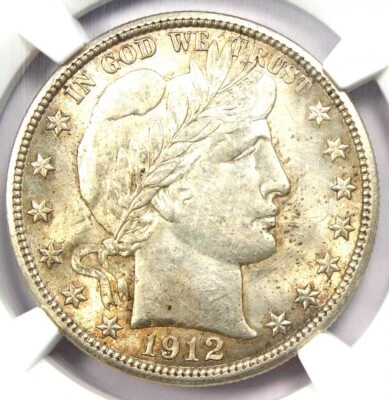 Medio dólar barbero 1912 50C - NGC detalles sin circular (MS UNC) - ¡Moneda rara! Foto 1 de 4