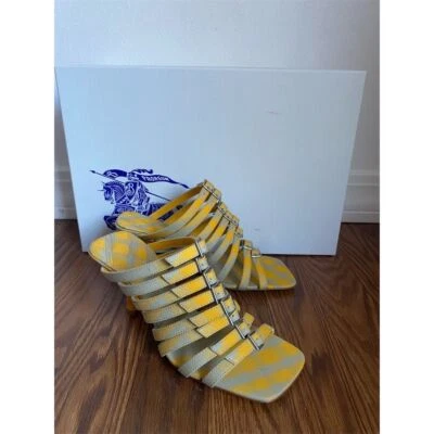 Burberry Women's Yellow Hunter Check Carmine Strap Heels Sandals 36/6 - Image 1 of 4