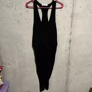 Athleta Daytrip Dress, Size S, Black Knit Knee Length Racerback - Picture 1 of 11