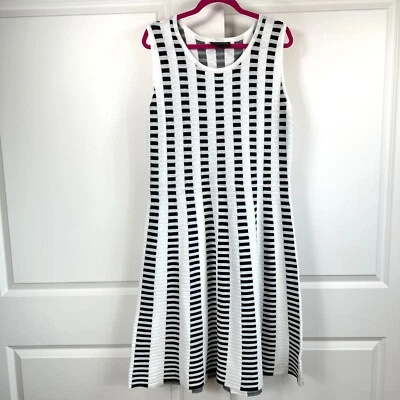 Lane Bryant свитер платье подходит Расклешенный черный белый без рукавов карьера офиса 14/16 - Изображение 1 из 4