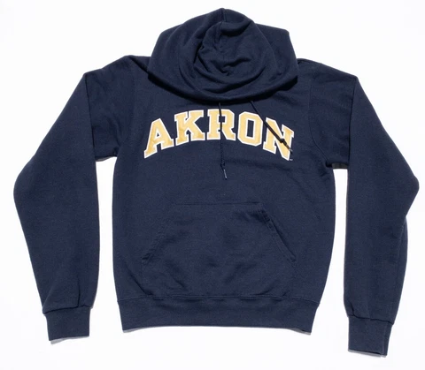 Akron Champion Hoodie Adult XS University of Akron Zips Navy Blue Pullover Cover