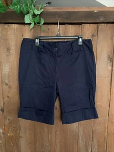 Navy Blue Bermuda Shorts Size 14 Uniform Cotton Blend Dark Navy Blue EUC - Picture 1 of 5