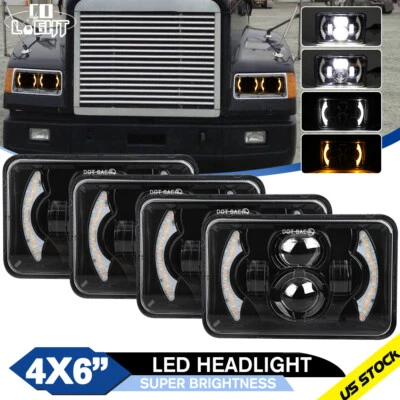 4x Faros LED 4x6" con Ojos de Ángel Alto/Lo Sellados para Freightliner FLD120 FLD112 Foto 1 de 4