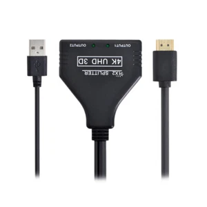 4K HDMI Splitter 1 in 2 Out with Power USB Cable for Monitor Support 3D Full HD - Picture 1 of 10