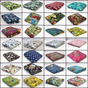 Tela india con estampado de bloques a mano, tela de costura artesanal de algodón de todos los colores 7 yardas - Imagen 1 de 149
