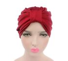 Women Stretchy Turban Plain Soft Pleated Headband chemo thin hair head cap