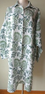 Vestido camisero FLAX Designs LINO L NUEVO CON ETIQUETAS Lino Plumero IVY FLORAL Foto 1 de 4