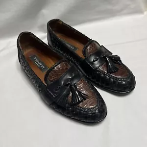 Mocassini uomo Vero Cuoio 8,5 vera pelle intrecciata di coccodrillo Made in Italy Vigotti - Foto 1 di 15