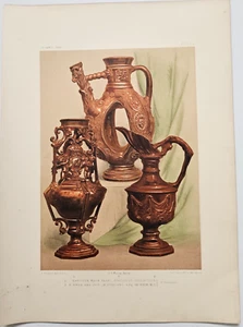 1858 KUNSTSCHÄTZE BUCH Ausstellung KERAMIK Chromdruck FRANZÖSISCHE KRUGVASE 17. Jh. - Bild 1 von 4