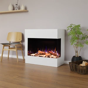Stufa Camino elettrico mod Magda 90x 86,7 x 45cm destra bianco e legno arredeo - Imagen 1 de 11