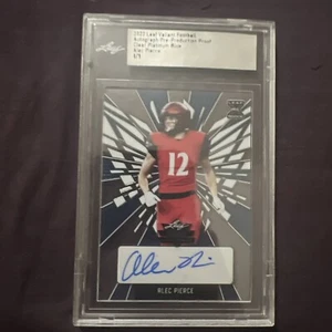 2022 Leaf Valiant Alec Pierce clear platinum Blue Pre Production Autograph #1/1! - Picture 1 of 2