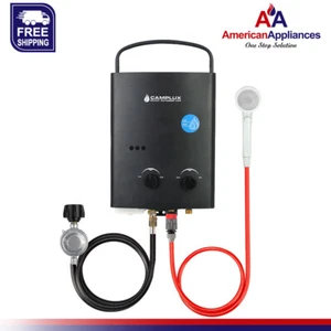 Camplux 5L 1.32GPM Tankless Water Heater Outdoor Propane Gas Portable Shower Kit - Picture 1 of 10