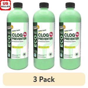 Eco Clog Preventer Enzyme Drain Cleaner 32oz 3 Pack Safe Toilets Sinks Showers - Picture 1 of 7