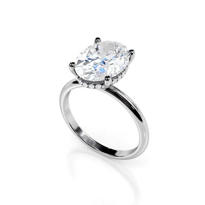 Diamond Engagement Ring VS1 F Oval 5.05 Ct Lab Created IGI Certified Sparkling - Image 1 of 4