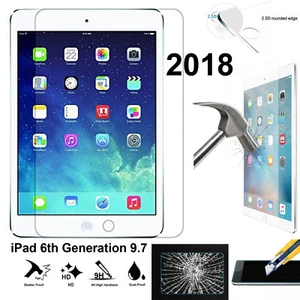 Full 9H Tempered Glass for Apple iPad 6 screen protector 9.7 6th Generation 2018 - Picture 1 of 2