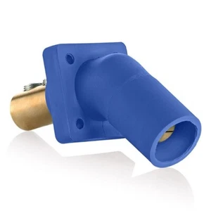 BRAND NEW LEVITON CAMLOCK 16R27-UB MALE 45* BLUE RECEPTACLE WITH 2 SET SCREWS - Picture 1 of 1