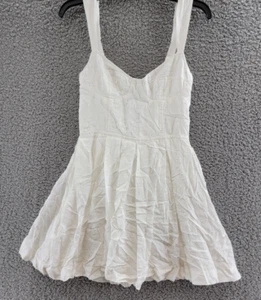 AQUA Corset Mini Dress Women's S White Sweetheart Neck Lace Up Back Side Zip - Picture 1 of 14