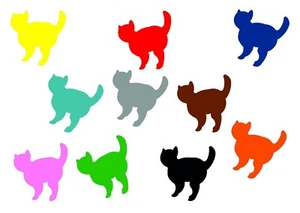 10x Bügelbild Bügelbilder Aufnäher Patch Miniblings 26mm GLATT Katze Kätzchen - Picture 1 of 19