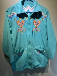IB Diffusion Women's Jacket Size 12 Pockets Embroidered Long Sleeve Full Zip - Picture 1 of 7