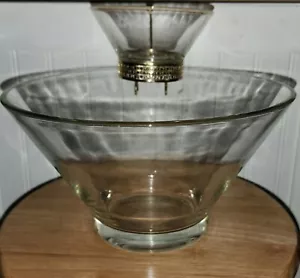 Set ciotola Anchor Hocking Chip & Dip vintage supporto oro trasparente 3 pz metà secolo - Foto 1 di 4