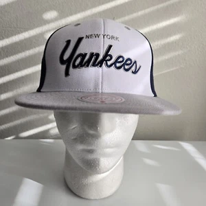 New York Yankees Hat Snapback Mitchell & Ness Side Patch Block Script Liberty Fi - Picture 1 of 8