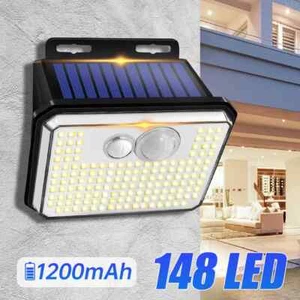IP65 Waterproof Solar Outdoor Garden Lights Super Bright 148 LEDs Motion Sensor - Picture 1 of 20
