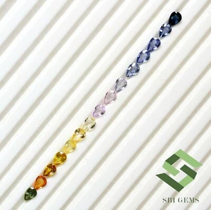 Natural Multi Sapphire Pear Cut 5.50x4 mm Lot 15 Pcs Calibrated Loose Gemstones - Picture 1 of 6