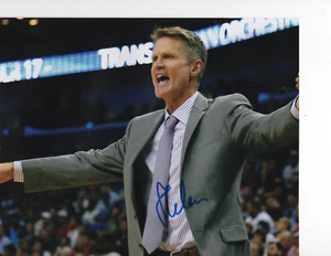 GOLDEN STATE WARRIORS STEVE KERR SIGNED ON SIDELINE 8X10 - Picture 1 of 1