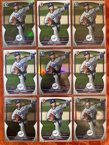 Wyatt Crowell Dodgers Prospect, Bowman 1st Chrome [2] Refractors and base - Picture 1 of 2
