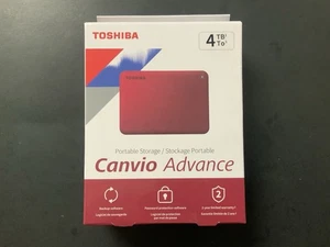 Toshiba Portable Canvio Advance 4TB External Hard Drive HDD RED DTCA40 - Picture 1 of 4