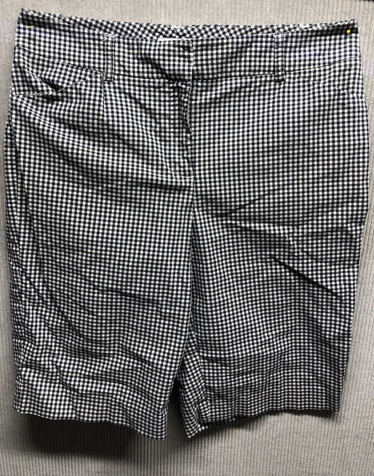 Bermudas deportivas Jones New York talla 10 azul marino blanco a cuadros Foto 1 de 4