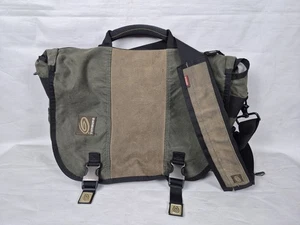 Borsa messenger classica Timbuk2 media tela cerata verde marrone borsa a tracolla per laptop - Foto 1 di 14