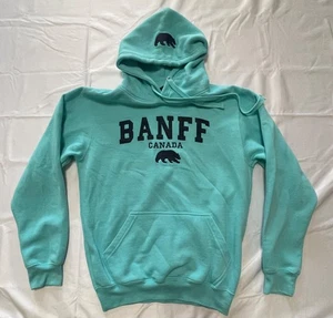 Banff Canada Polar Bear Pullover Hoody w/kangaroo pocket Green/Navy Size S - Picture 1 of 10
