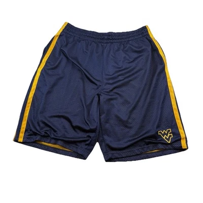West Virginia WVU Basketball Shorts Mens XL Blue Pockets Drawstring Lined Mesh  - Image 1 of 4
