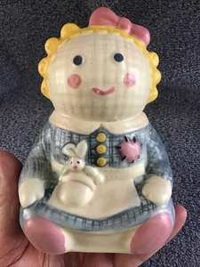 Juego de tarro de galletas parte coctelera sal o pimienta cerámica artesanal tesoro muñeca de trapo de colección - Imagen 1 de 10