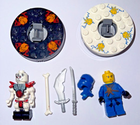 LEGO Set# 2257 Ninjago Jay & Frakjaw Minifigs, Spinners & Weapons RETIRED 2011