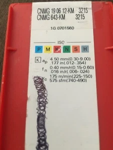 CNMG 643 KM 3215 INSERT SANDVIK BOX 3 PCS - Bild 1 von 2