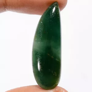 100% Natural Green Jade Fancy Shape Cabochon Gemstone 17.5 Ct 34X11X5 mm X-14741 - Picture 1 of 2