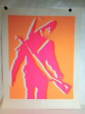 Pop Art Vietnamese Female soldier with rifle in pink and orange