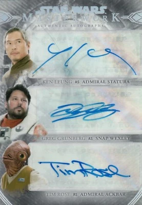 Star Wars Masterwork 2018, Leung / Grunberg / Rose Triple Autograph Card #5/5 - Image 1 of 2