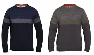 Duke Corby Kingsize Big Tall Jacquard Panel Knitwear Crew Neck Jumper Mens 2-5XL - Picture 1 of 7