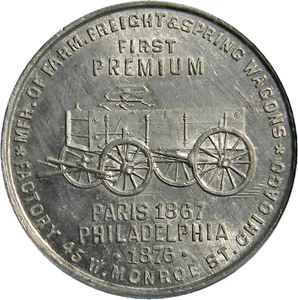 Chicago 1876 Peter Schuttler Wagons NGC MS 64 (41-16) - Imagen 1 de 4