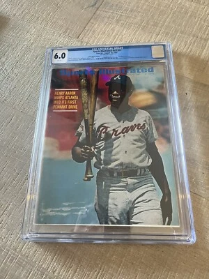 CGC 6.0 Sports illustrated August 18, 1969 Hank Aaron Cover - Image 1 of 4