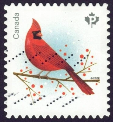 Canadá sc#3365 Navidad 2022: Cardenal, Unidad de Folleto, Usado Foto 1 de 2