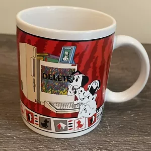 Taza de café para computadora vintage Disney 101 Dálmatas roja negra años 90 - Imagen 1 de 7