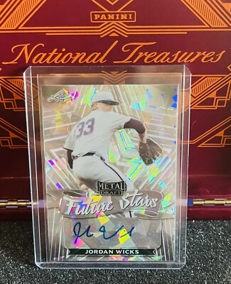 Jordan Wicks 2021 Leaf Metal Draft Future Stars Cracked Ice Auto SP Cubs - Image 1 of 2