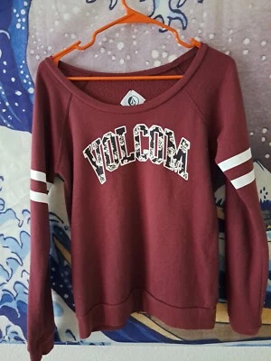 Y2K Vintage Pacsun Volcom Pullover Sweatshirt Size Medium Burgundy Women's  - Image 1 of 3