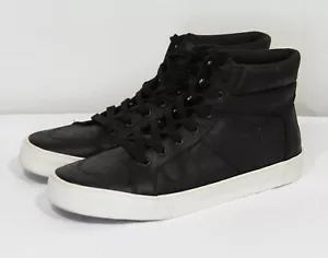 Old Navy Men's High Top Shoe Size 10 Vegan Sneaker Boot Black Lace Up - Picture 1 of 6
